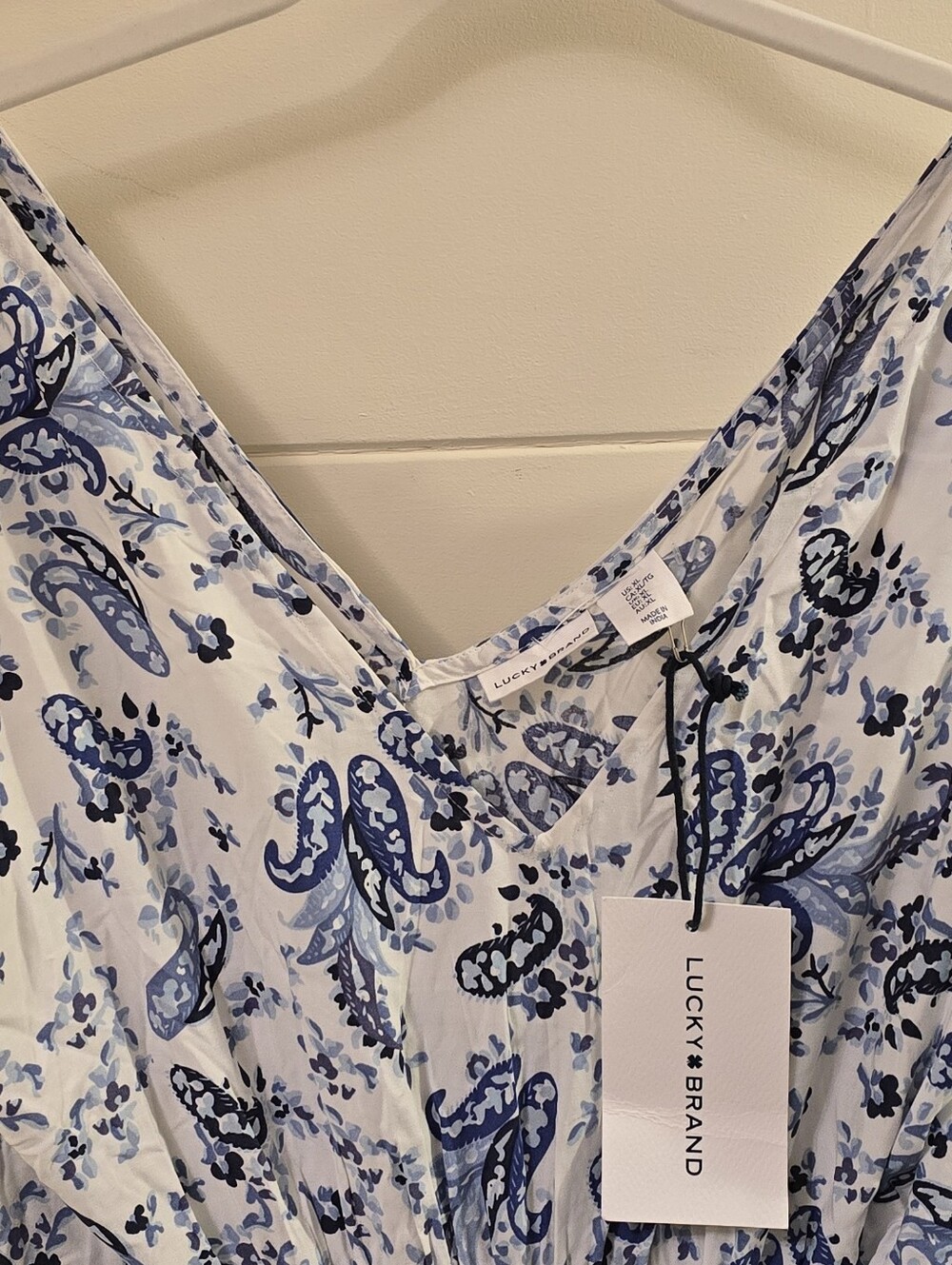 Lucky Brand Blue & White Paisley Maxi Dress - Picture 2 of 6